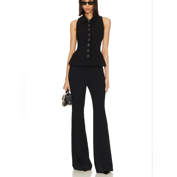 Self-Portrait Pants - Self-Portrait Tailored Jumpsuit in Black